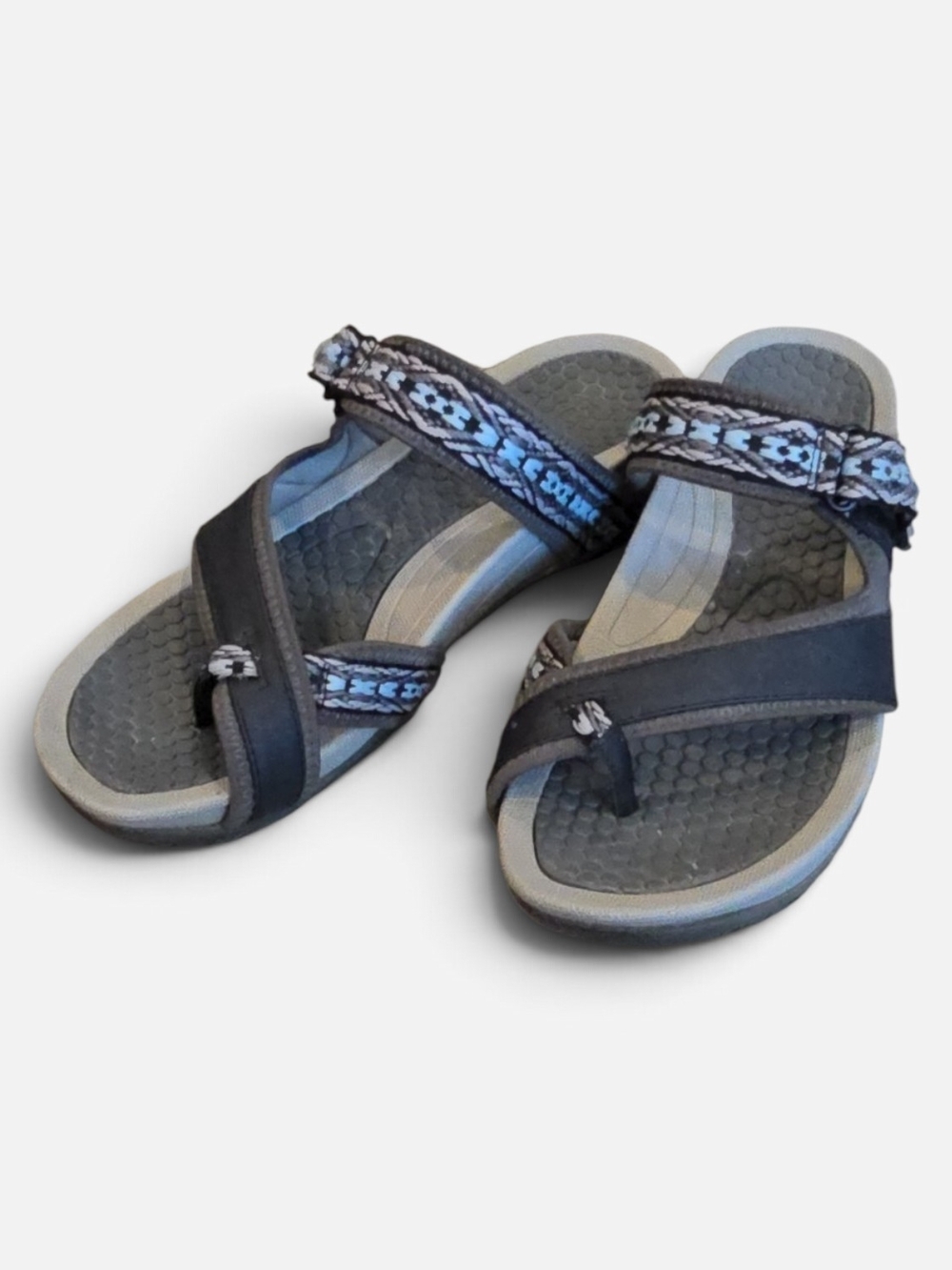 BareTraps Gray Patterned Strap Sandals